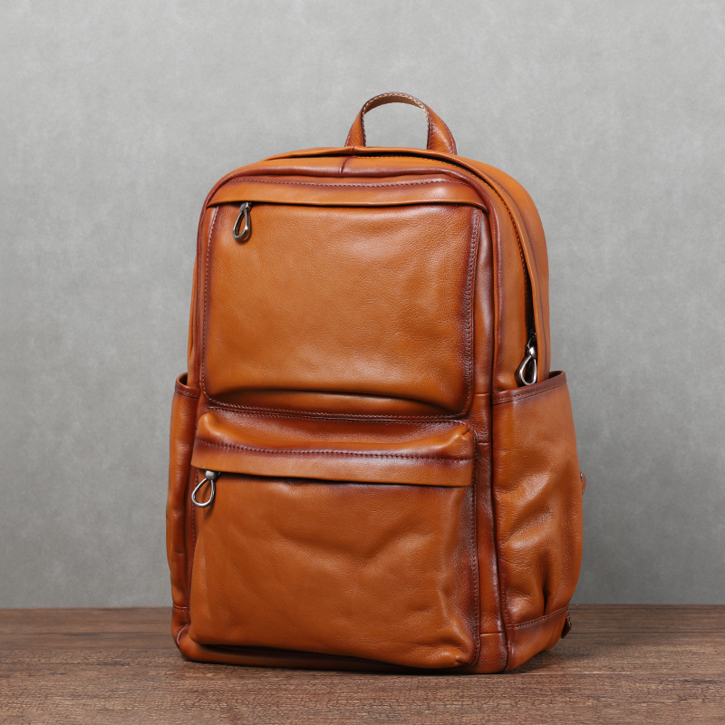 Leather Backpack Vintage - YETTIES erkek Vintage Bitkisel Tabaklanmış Deri