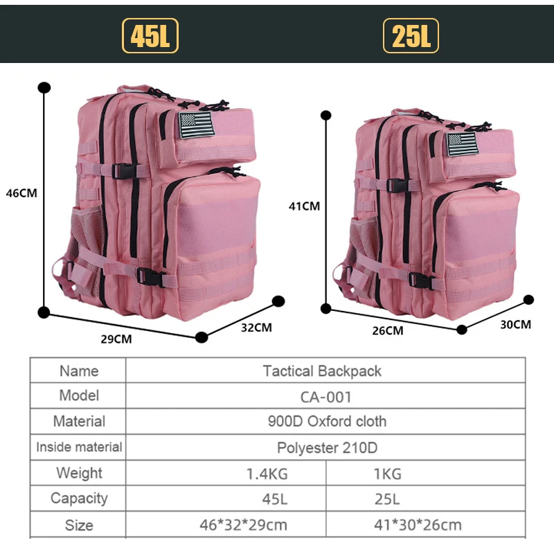 25L/45L 3 P Taktik Sırt Çantas - Urban Backpack Tactical incelemesi ve fiyatı