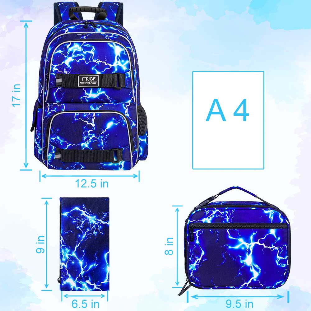 3PCS Yıldırım erkek Sırt Çanta - School Backpack Teen incelemesi ve fiyatı